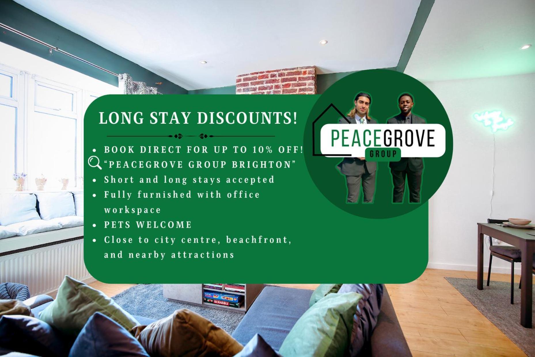Three Bedroom House By Peacegrove Homes Short Lets & Serviced Accommodation Brighton With Free Wifi & Pet Friendly 외부 사진